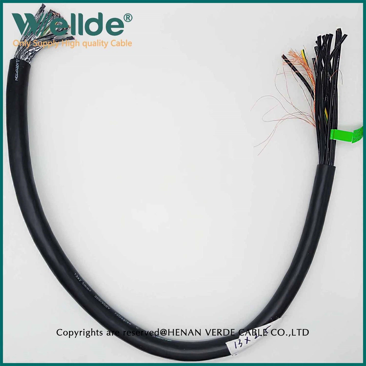 Tīra vara vadītāja 13 dzīslu 2,5 mm PVC ugunsizturības vadības kabelis